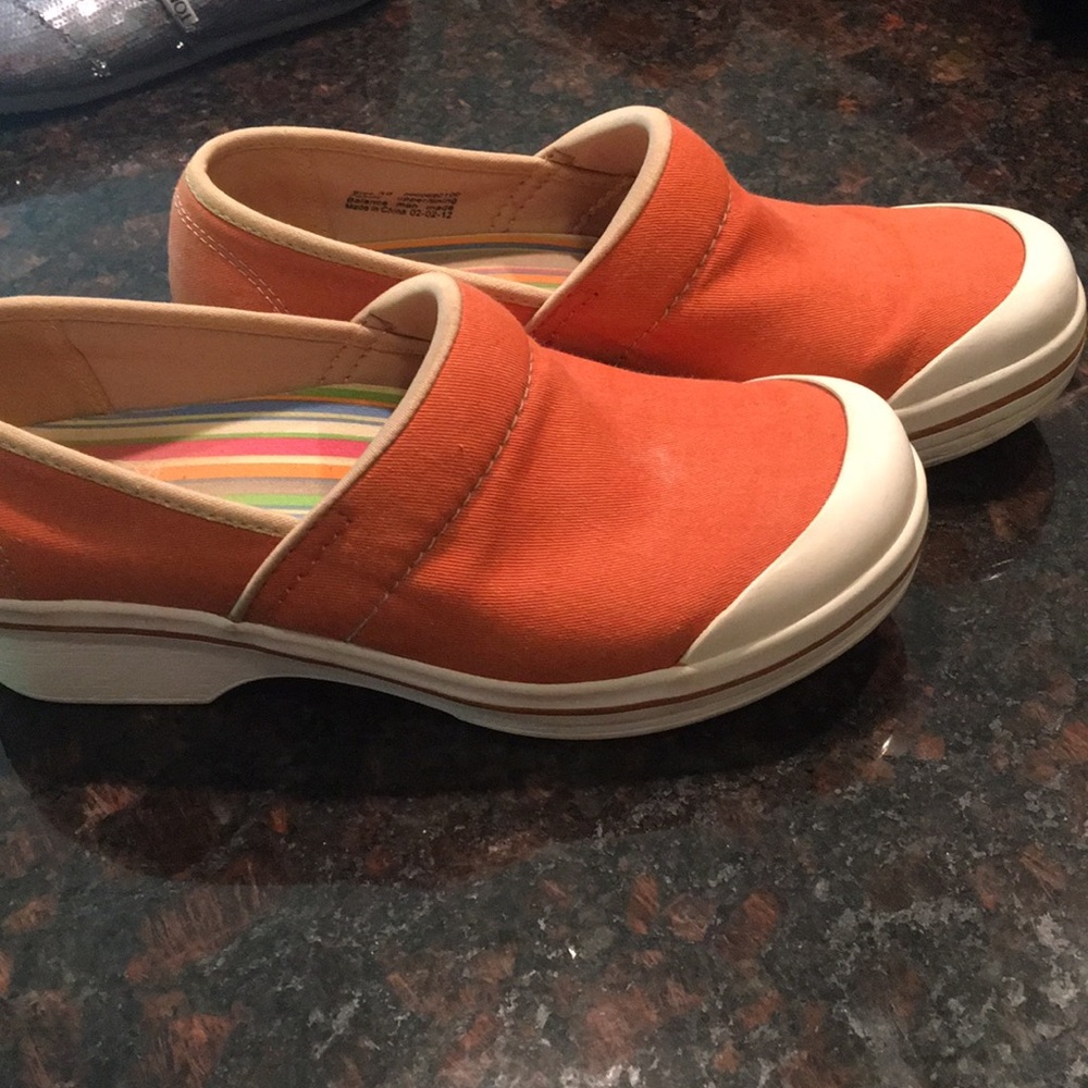 Dansko orange vegan sneaker clogs size 39